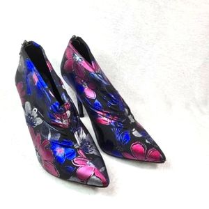 Purple Floral 4.25" Heel Bootie